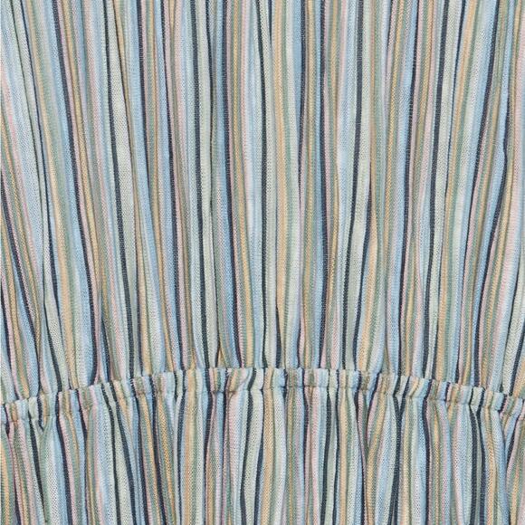 Ichi Striped Jersey Midi Dress with Elastic Waist Side Slit Women’s Size Medium - Picture 8 of 13